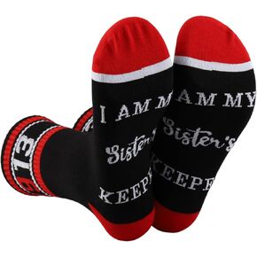CENWA 1 Pair Sorority Sister Socks I Am My Sister’s Keeper Sorority Sister Socks Gift Friend Sister Birthday Socks