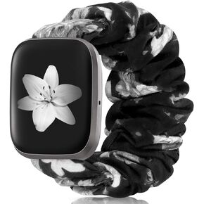 متوافق مع سوار Fitbit Versa 2 لإصدار Versa/Versa 2/ Versa Lite للنساء، وأساور ساعة Scrunchie المرنة وأساور المعصم المرنة البديلة لـ Fitbit Versa (B Gray S) in Kuwait