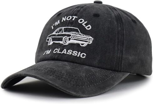 I'm Not Old I'm Classic Hat for Men Women, Adjustable Embroidered Cotton Retirement Baseball Cap in Saudi Arabia