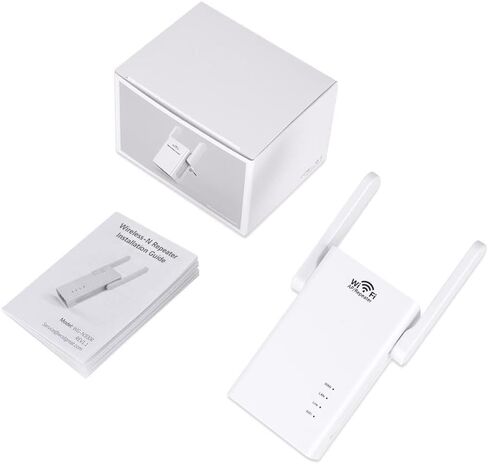 WiFi Extender, 300Mbps WiFi Range Extender Signal Booster for Home, Covers up to 2000Sq.ft and 25 Devices, 2.4GHz Wireless Repeater Internet Amplifier with Ethernet Ports/External Antennas, Easy Setup in Kuwait