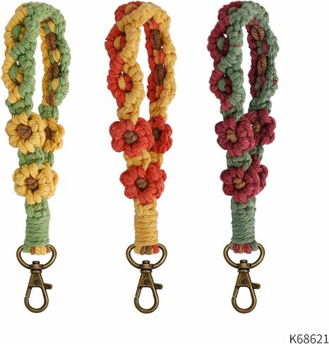 الدوبامين خمر المفاتيح ليتل ديزي هاتف محمول الحبل ارتسي موضة المنسوجة يدويا شريط للرسغ البوهيمي اللون مطابقة الأزهار in Kuwait