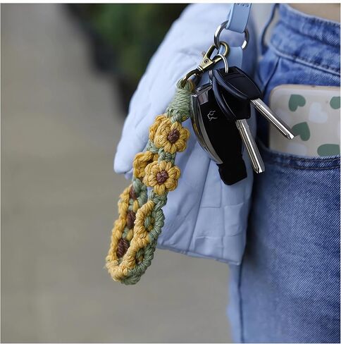 الدوبامين خمر المفاتيح ليتل ديزي هاتف محمول الحبل ارتسي موضة المنسوجة يدويا شريط للرسغ البوهيمي اللون مطابقة الأزهار in Kuwait