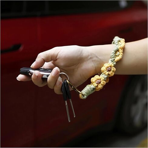 الدوبامين خمر المفاتيح ليتل ديزي هاتف محمول الحبل ارتسي موضة المنسوجة يدويا شريط للرسغ البوهيمي اللون مطابقة الأزهار in Kuwait