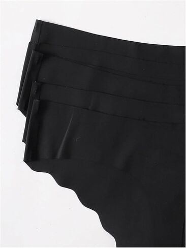 Verdusa Women's 5pcs Seamless Scalloped Thongs No Show Underwear Solid Panties in Saudi Arabia