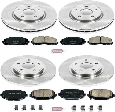 Power Stop KOE5960 Autospecialty Front and Rear Replacement Brake Kit Brake Rotors and Ceramic Brake Pads For Chrysler Town & Country | Dodge Grand Caravan | Journey | VW Routan [Application Specific] in Saudi Arabia