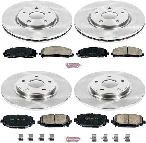 Power Stop KOE5960 Autospecialty Front and Rear Replacement Brake Kit Brake Rotors and Ceramic Brake Pads For Chrysler Town & Country | Dodge Grand Caravan | Journey | VW Routan [Application Specific] in Saudi Arabia