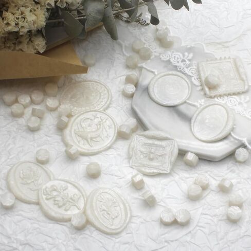 400pcs Pearl White Sealing Wax Beads, Andotopee Bulk Wax Seal Wax Beads for Wax Seal Stamp, White Wax Sealing Pellets for Wax Seal Kit with Wax Seal Pen, Mat, Self-Adhesive Wax Seal Stickers in Saudi Arabia