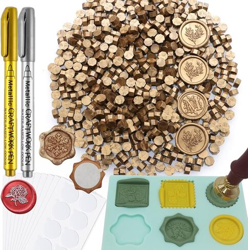 400pcs Pearl White Sealing Wax Beads, Andotopee Bulk Wax Seal Wax Beads for Wax Seal Stamp, White Wax Sealing Pellets for Wax Seal Kit with Wax Seal Pen, Mat, Self-Adhesive Wax Seal Stickers in Saudi Arabia