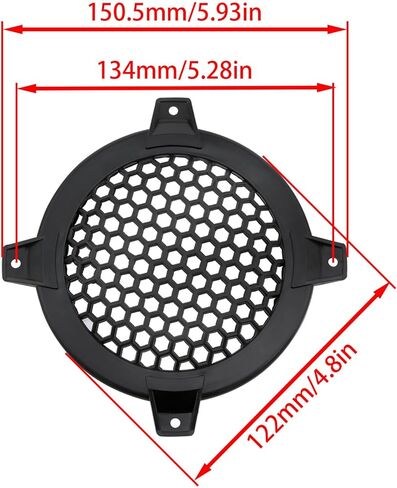 Fengxiaomin-2pcs 4 بوصات مكبر صوت شواية مع مسامير سوداء مستديرة ABS شبكة بلاستيكية لسماعات ستيريو منزلية ومكبرات صوت للسيارة، أسود، 4 بوصات in Kuwait