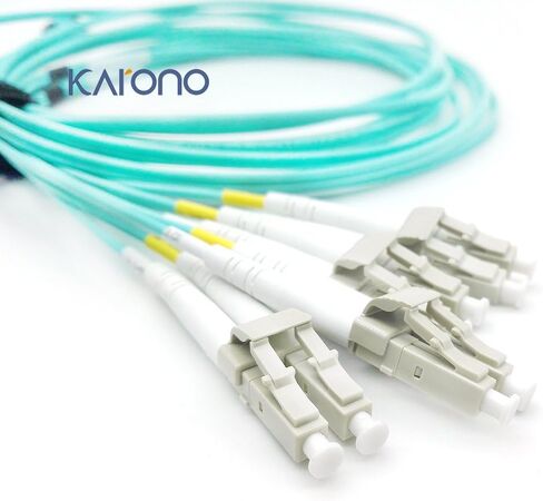 كابل 3M (10 قدم) MPO/MTP LC x 8 OM3 متعدد الأوضاع، 4 دوبلكس LC، كابل ألياف بصرية مروحية 40 جيجا بايت إلى 10 جيجا بايت، قطبية 8 ألياف من النوع B - أكوا in Kuwait