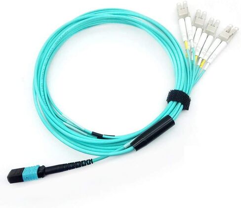 كابل 3M (10 قدم) MPO/MTP LC x 8 OM3 متعدد الأوضاع، 4 دوبلكس LC، كابل ألياف بصرية مروحية 40 جيجا بايت إلى 10 جيجا بايت، قطبية 8 ألياف من النوع B - أكوا in Kuwait