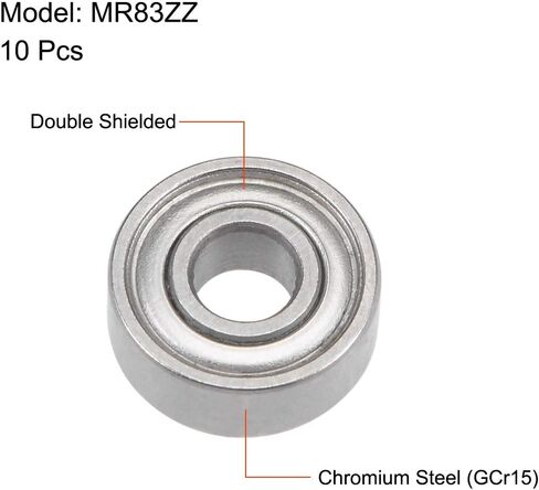 uxcell MR2010ZZ Deep Groove Ball Bearings 10mm x 20mm x 6mm Double Shielded Chrome Steel P0(ABEC1) 10pcs in Saudi Arabia