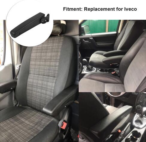KIMISS Car Arm Rest Car Seat Armrest Covers Faux Leather Black Armrest Arm Rest Cover Adjustable 0‑120° 55mm/2.16in Universal Armrest Cover Replacement for Iveco Motorhome in Saudi Arabia
