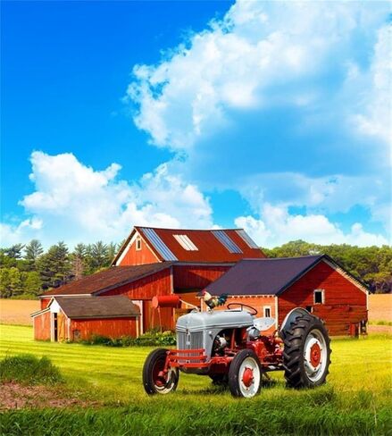 FANGKISSU Farm DIY 5D Diamond Paint by Number,Rustic Farmhouse barn Tractor Pasture Country Landscape Full Drill Painting Arts Craft for Home Wall Decor 12 x 16 inches … in Kuwait
