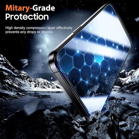 واقي شاشة UniqueMe لهاتف iPhone 15 Pro Max، [محاذاة تلقائية] إزالة الغبار تلقائيًا بصلابة 9H تغطية كاملة للشاشة من الزجاج المقوى الخالي من الفقاعات 6.7 بوصة - عبوتان in Kuwait