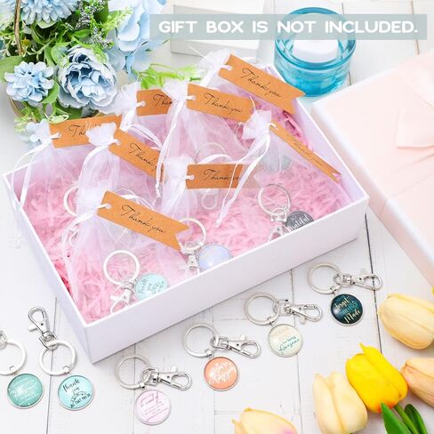 60 مجموعة من هدايا تقدير الموظفين من سلسلة المفاتيح المصنوعة من الفولاذ المقاوم للصدأ، شكرًا لك، أكياس الأورجانزا، هدايا تحفيزية لزميل العمل، ممرضة المدرسة، هدايا مدرسية، هدايا الأعمال المكتبية in Kuwait