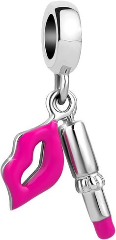 Sexy Dangle Lipstick Lips Charm Dangle Bead Charm for Bracelet in Saudi Arabia