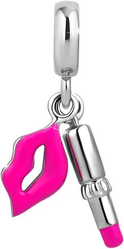 Sexy Dangle Lipstick Lips Charm Dangle Bead Charm for Bracelet in Saudi Arabia