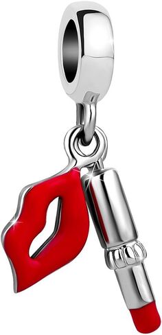 Sexy Dangle Lipstick Lips Charm Dangle Bead Charm for Bracelet in Saudi Arabia