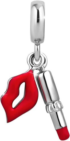 Sexy Dangle Lipstick Lips Charm Dangle Bead Charm for Bracelet in Saudi Arabia