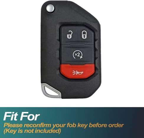 غطاء حماية مفتاح Fob من FEYOUN متوافق مع Jeep Gladiator Wrangler Wagoneer Flip 4 أزرار TPU عن بعد بدون مفتاح غطاء حماية ملحقات غطاء حماية، أبيض in Kuwait