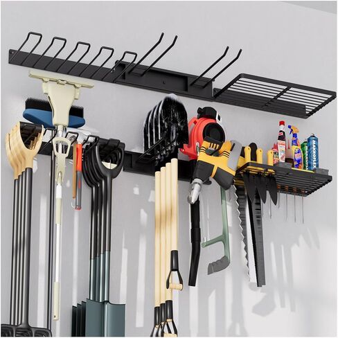 MAWEW Garage Organizer، منظمات المرآب والتخزين، حامل جداري منظم لأدوات المرآب، رف تخزين المرآب العلوي، تخزين المرآب المعدني، يبلغ مقاسه 47.5 × 7.5 × 1.9 بوصة، ويحمل 50 رطلاً. in Kuwait