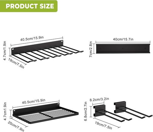 MAWEW Garage Organizer، منظمات المرآب والتخزين، حامل جداري منظم لأدوات المرآب، رف تخزين المرآب العلوي، تخزين المرآب المعدني، يبلغ مقاسه 47.5 × 7.5 × 1.9 بوصة، ويحمل 50 رطلاً. in Kuwait
