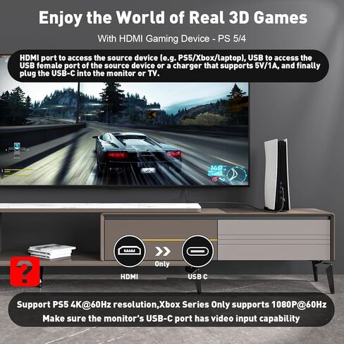 كابل HDMI إلى USB-C، 4K@60 هرتز HDMI (المصدر) إلى USB C (العرض) سلك بطول 6 أقدام HDMI أحادي الاتجاه إلى كابل USBC لجهاز PS5، وXbox، وSteam Dock، وشاشة USB C in Kuwait