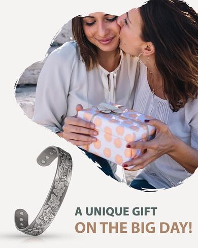 سوار مغناطيسي نحاسي للنساء لالتهاب المفاصل، مجوهرات نحاسية نقية، أساور التخلص من السموم الليمفاوية مع مغناطيس 3500 غاوس (لون فضي) in Kuwait