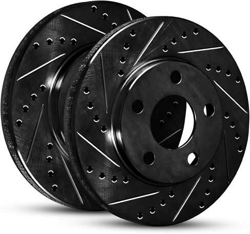 R1 Concepts Front Brake Rotor Kit |Brake Rotors| Brake Disc |Drilled and Slotted|fits 2013-2020 Lexus GS200t, GS300, GS350, GS450h, RC200t, RC300, RC350 in Saudi Arabia