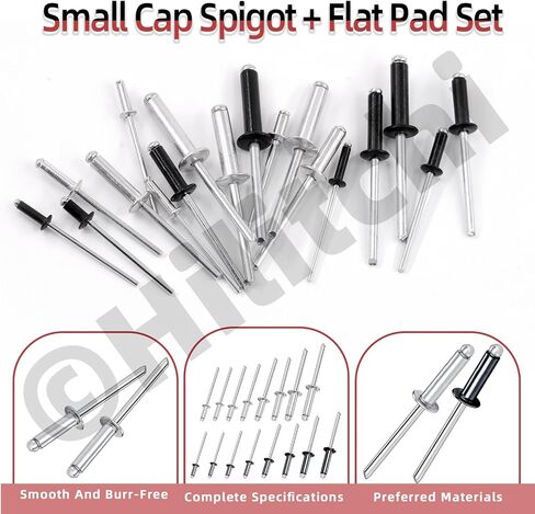 Hilitchi 560Pcs 8 Sizes Pop Rivets Assortment Kit with Washers, 3/32" 1/8" 5/32" 3/16" Aluminum Rivets Assorted Large Flange Blind Rivets with Case for Metal Furniture Vehicles(Black） in Saudi Arabia