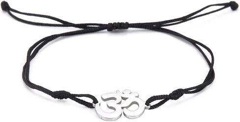 EUEAVAN OM OHM AUM Sanskrit Symbols Spiritual Bracelet luck Couple Charm Jade Thread Bangle Yoga Amulet Anklets Jewelry Accessories in Saudi Arabia