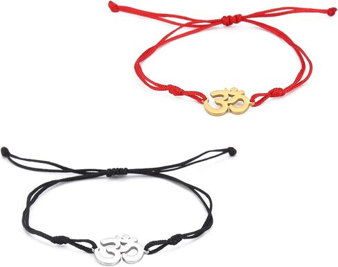 EUEAVAN OM OHM AUM Sanskrit Symbols Spiritual Bracelet luck Couple Charm Jade Thread Bangle Yoga Amulet Anklets Jewelry Accessories in Saudi Arabia