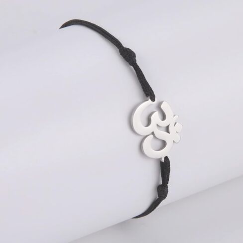 EUEAVAN OM OHM AUM Sanskrit Symbols Spiritual Bracelet luck Couple Charm Jade Thread Bangle Yoga Amulet Anklets Jewelry Accessories in Saudi Arabia