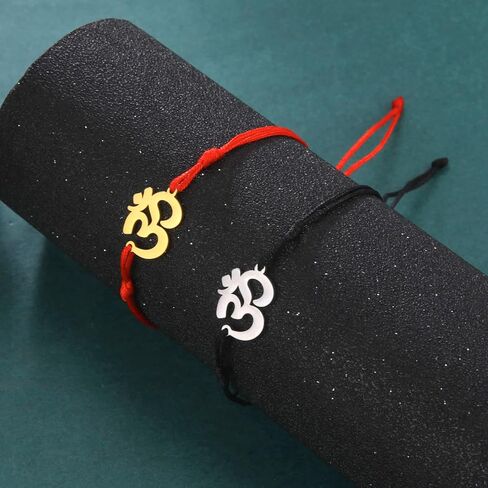 EUEAVAN OM OHM AUM Sanskrit Symbols Spiritual Bracelet luck Couple Charm Jade Thread Bangle Yoga Amulet Anklets Jewelry Accessories in Saudi Arabia