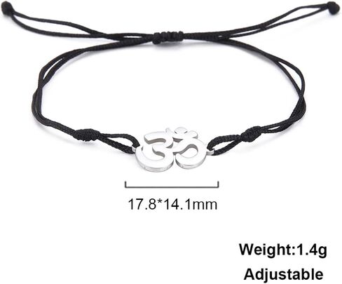 EUEAVAN OM OHM AUM Sanskrit Symbols Spiritual Bracelet luck Couple Charm Jade Thread Bangle Yoga Amulet Anklets Jewelry Accessories in Saudi Arabia