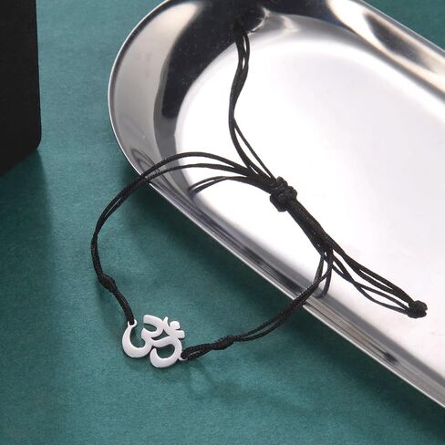 EUEAVAN OM OHM AUM Sanskrit Symbols Spiritual Bracelet luck Couple Charm Jade Thread Bangle Yoga Amulet Anklets Jewelry Accessories in Saudi Arabia