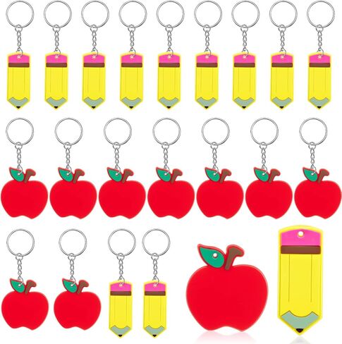36 Pieces Pencil Apple Charm Keychain Cute Teacher Appreciation Gift Teacher Back to School Keychain First Day of School Present for Classmates Deskmate in Saudi Arabia