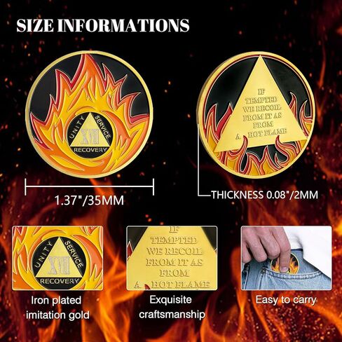 رقاقة رصانة اللهب لمدة عامين من العملات المعدنية ورقائق الميداليات هدايا الرصانة للرجال والنساء (السنة Ⅱ) in Kuwait