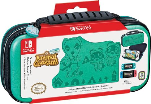 Game Traveler Nintendo Switch Animal Crossing Case - Holds Switch OLED, Switch or Switch Lite, Adjustable Viewing Stand & Bonus Game Cases, Deluxe Carry Handle, Licensed Nintendo Switch Case in Saudi Arabia