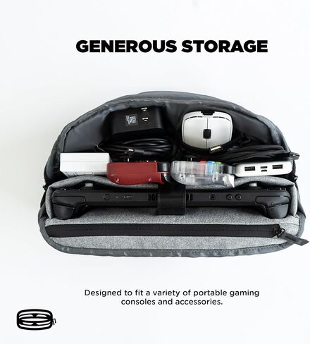 CRKD Gear Bag Protective Carry Case - Gaming Bag for Steam Deck/Oled/Playstation Portal/Nintendo Switch/Nitro Deck/Handheld Console Accessories (Charcoal Grey) in Saudi Arabia