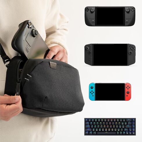 CRKD Gear Bag Protective Carry Case - Gaming Bag for Steam Deck/Oled/Playstation Portal/Nintendo Switch/Nitro Deck/Handheld Console Accessories (Charcoal Grey) in Saudi Arabia