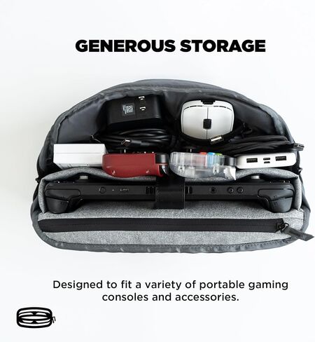 CRKD Gear Bag Protective Carry Case - Gaming Bag for Steam Deck/Oled/Playstation Portal/Nintendo Switch/Nitro Deck/Handheld Console Accessories (Charcoal Grey) in Saudi Arabia