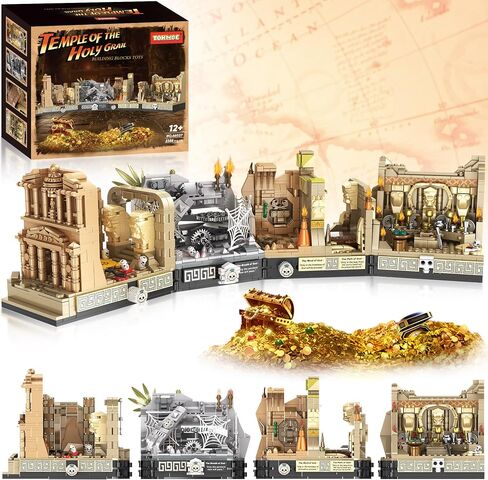 Indiana Temple Building Set, Temple of Golden Idol Building Toys, Classic Movie Scene Building Blocks for Adults & Teens, Collectible Gifts for Movie Fans(2388PCS) in Saudi Arabia