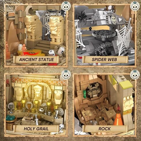 Indiana Temple Building Set, Temple of Golden Idol Building Toys, Classic Movie Scene Building Blocks for Adults & Teens, Collectible Gifts for Movie Fans(2388PCS) in Saudi Arabia