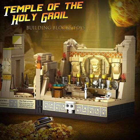 Indiana Temple Building Set, Temple of Golden Idol Building Toys, Classic Movie Scene Building Blocks for Adults & Teens, Collectible Gifts for Movie Fans(2388PCS) in Saudi Arabia