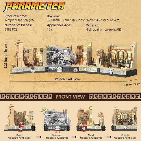 Indiana Temple Building Set, Temple of Golden Idol Building Toys, Classic Movie Scene Building Blocks for Adults & Teens, Collectible Gifts for Movie Fans(2388PCS) in Saudi Arabia