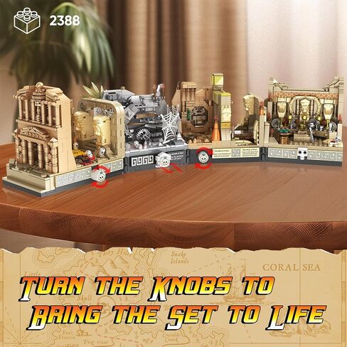 Indiana Temple Building Set, Temple of Golden Idol Building Toys, Classic Movie Scene Building Blocks for Adults & Teens, Collectible Gifts for Movie Fans(2388PCS) in Saudi Arabia