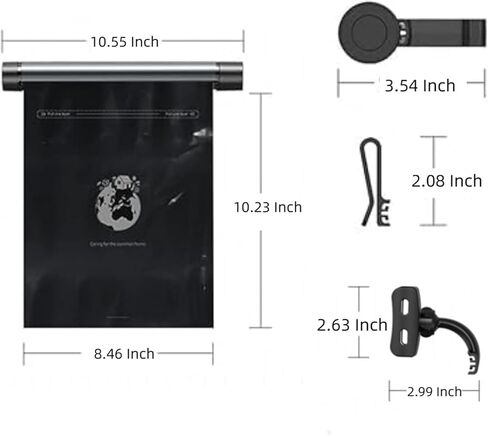 Bertans Roller Type Trash Can for Car - Hanging Multifunction Car Trash Bag, Vehicle Garbage Storage Bag Waterproof Concealed Aluminum Alloy Rotating Design in Saudi Arabia