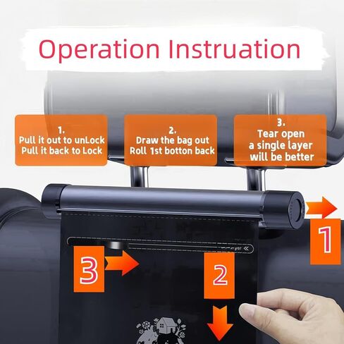 Bertans Roller Type Trash Can for Car - Hanging Multifunction Car Trash Bag, Vehicle Garbage Storage Bag Waterproof Concealed Aluminum Alloy Rotating Design in Saudi Arabia